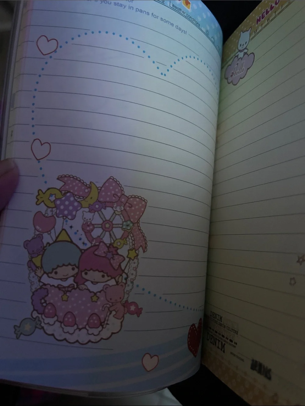 Hello Kitty Deco Pink Rainbow Notebook with Pastel Star Artwork